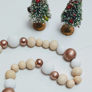 Rose Gold Holiday Bead Garland - Cottage and Thistle