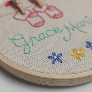 Baby Socks on the Line - Personalized Embroidery - Cottage and Thistle