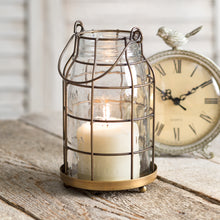 Load image into Gallery viewer, Antique Brass Quart Mason Jar Candle Cage - Cottage and Thistle