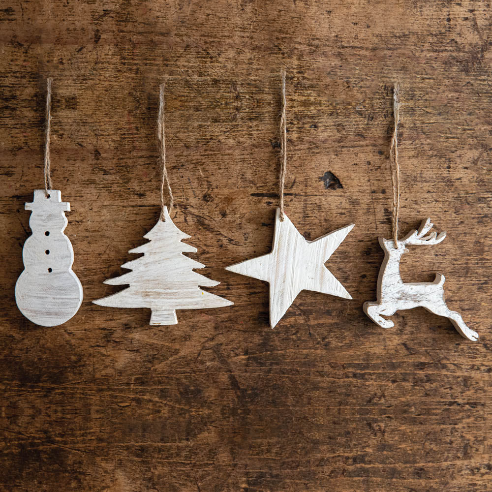 New Arrival! Whitewashed Holiday Ornaments - Cottage and Thistle