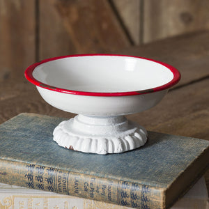 New Arrival! Enamel (Red or Black Rimmed) Dish - Cottage and Thistle