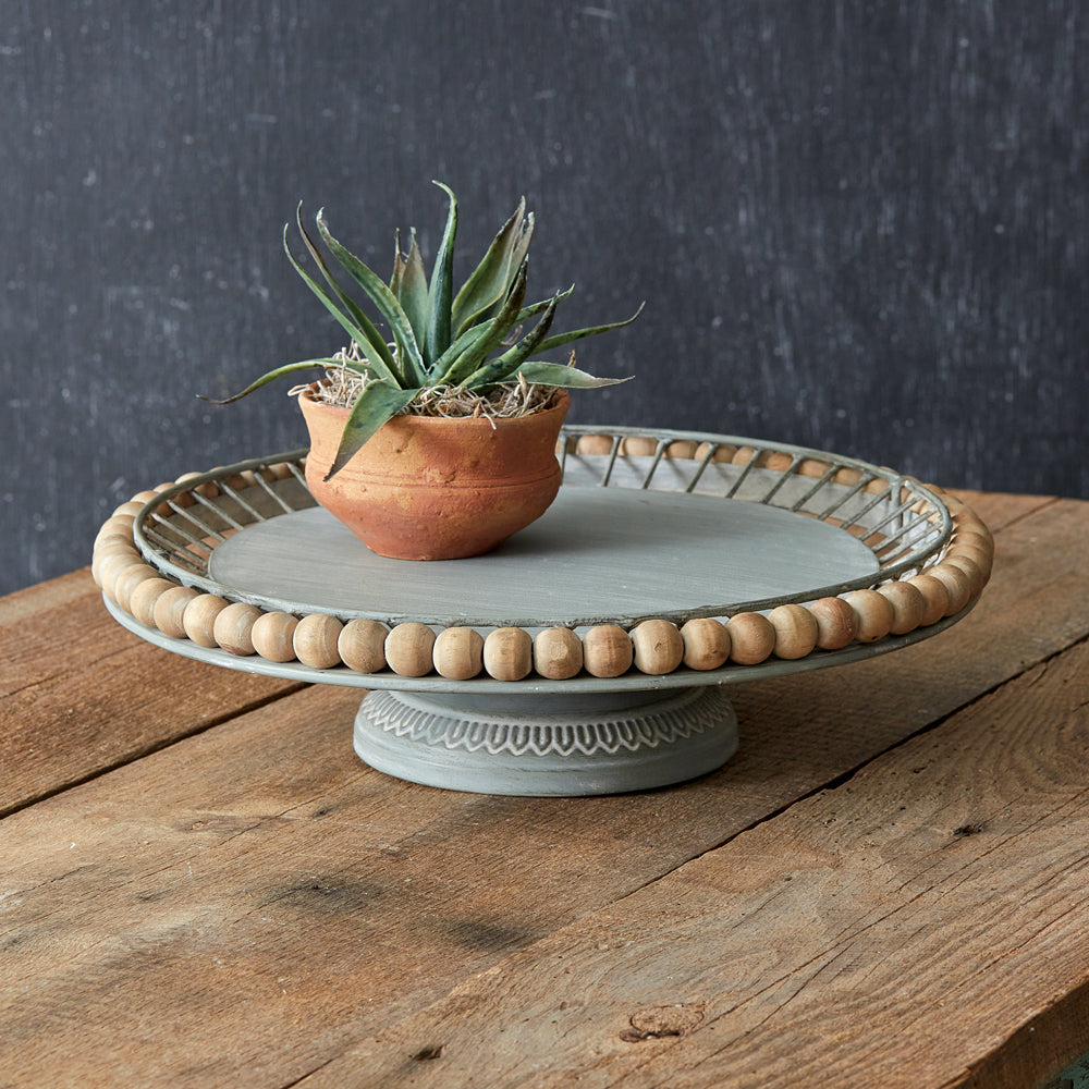 Boho Wood Ball Cake Stand - Cottage and Thistle