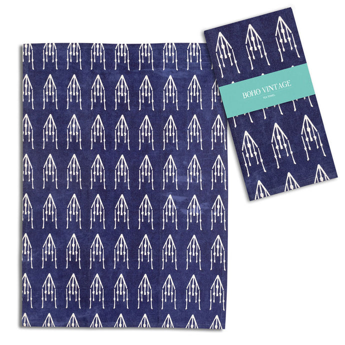 Temple Blue Tea Towels - Cottage and Thistle