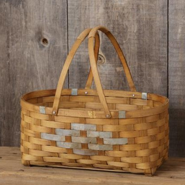 Bamboo Metal Prairie Picnic Basket - Cottage and Thistle