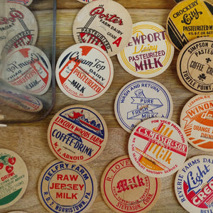 Authentic Vintage Milk Bottle Cap Magnets (Set/8) - Cottage and Thistle